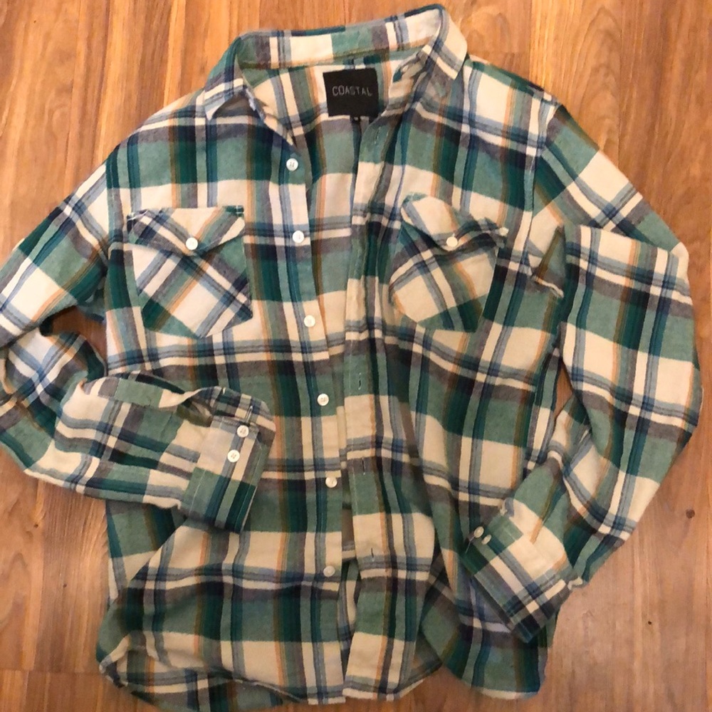 Coastal, Mens, M, Flannel, EUC